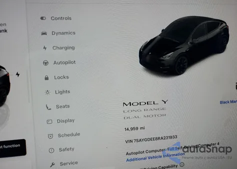 2024 Tesla Model Y из США, поврежденный, VIN 7SAYGDEE8RA231933
